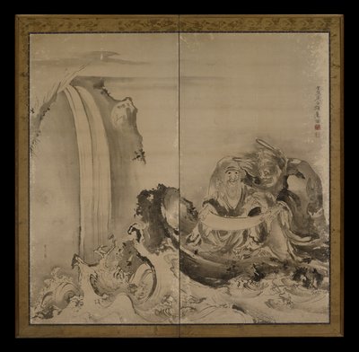 Dos figuras, 1770s de Soga Shohaku